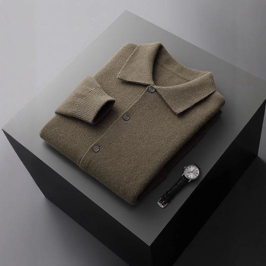 Wool Sweater Men's Vintage Cardigan Cashmere Blend