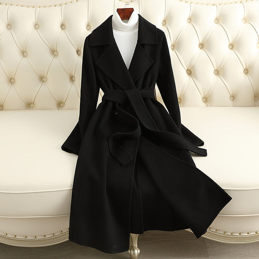 Cashmere Coat Slim Fit Thin Over The Knee Wool Coat